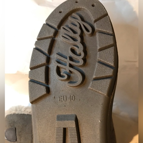 🌙 NWT ADORABLE GREY FUR LINED BOOTS WITH BOW BACKS SIZE 9 BY “HOLY” - Picture 4 of 11